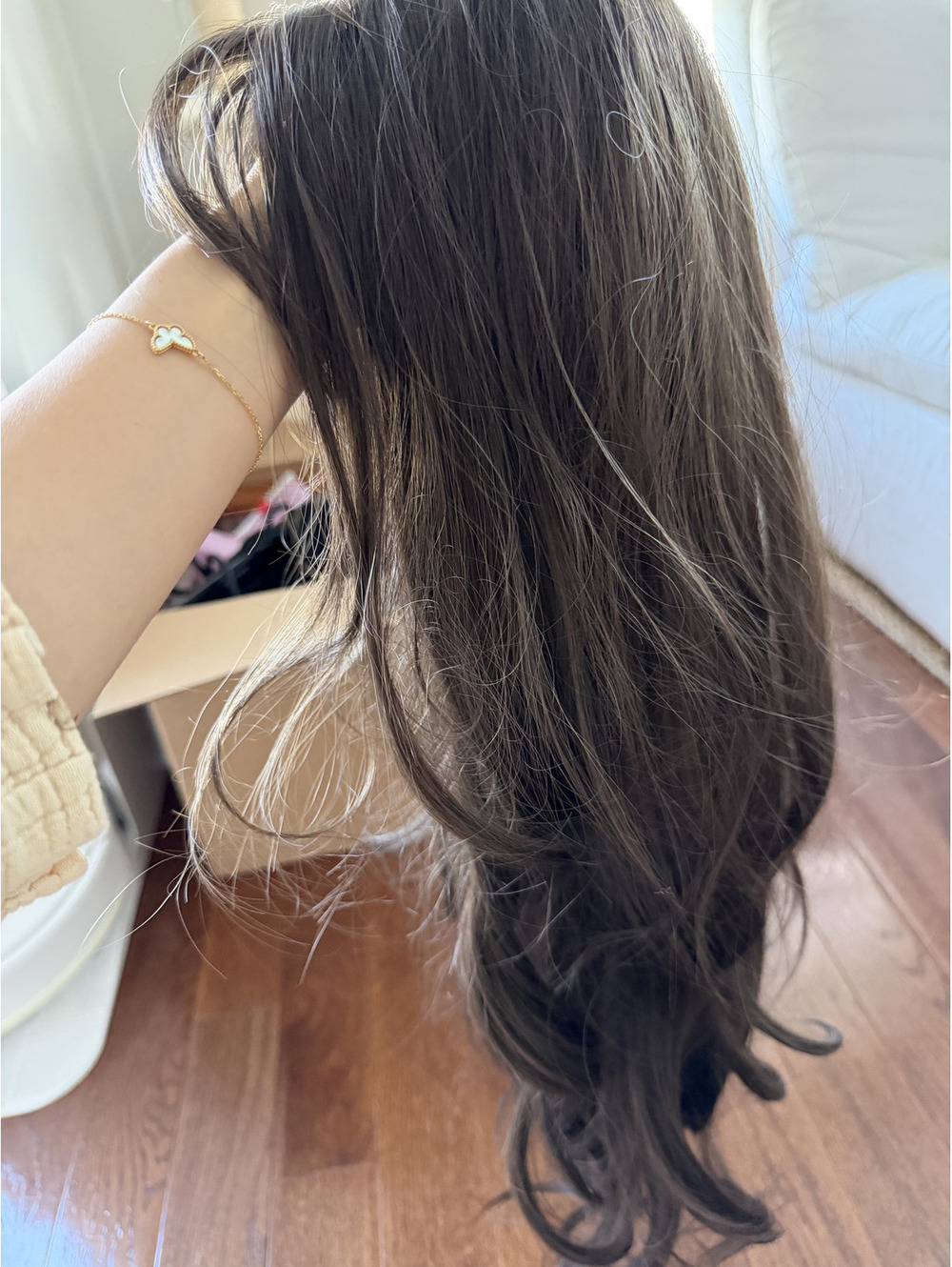 Long Wavy Brown Synthetic Hair Wig with Adjustable Cap Brand New